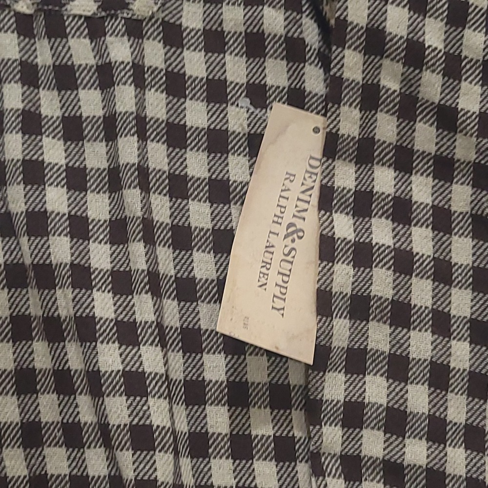 Denim & Supply Ralph Lauren Mens Large Brown Plaid Long Sleeve Button Front NWT - Picture 4 of 5